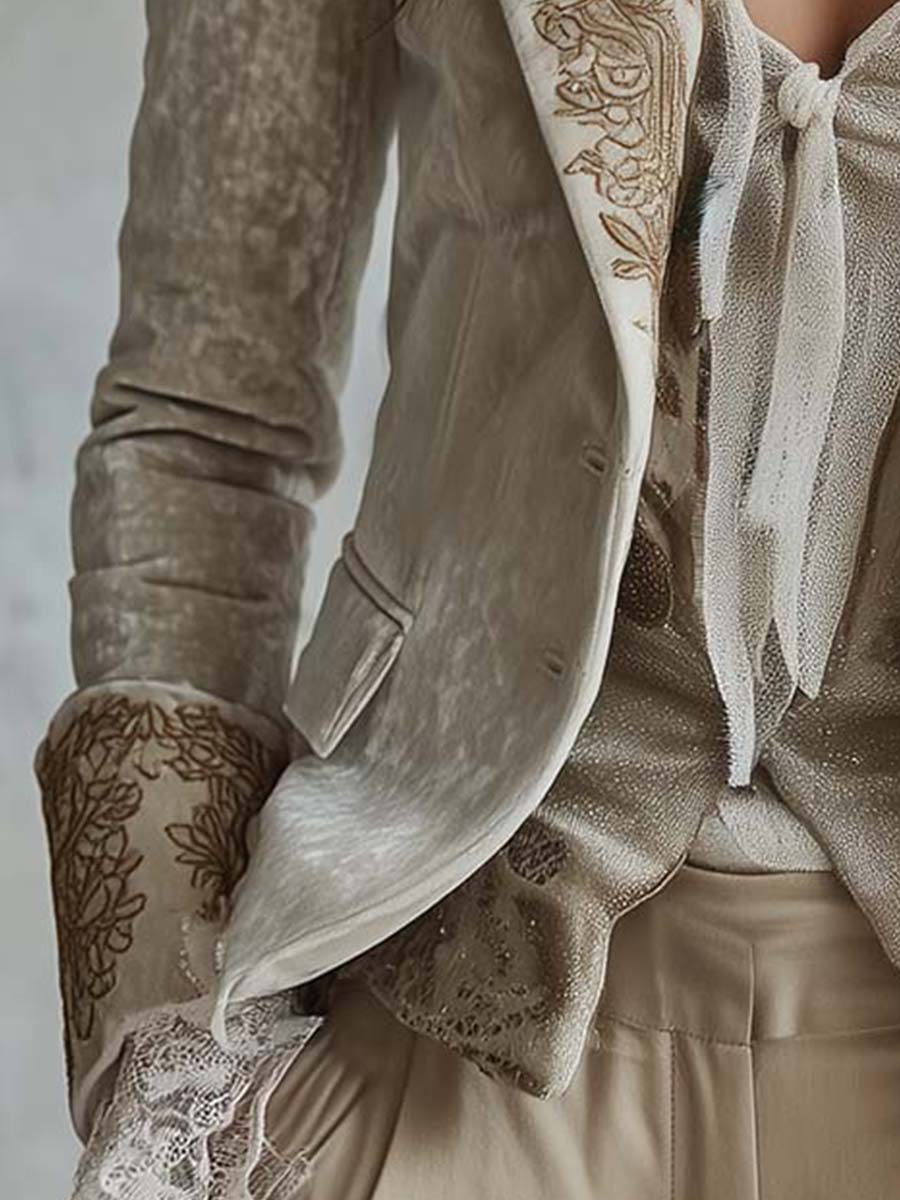 Constance | Blazer Sartoriale Ricamato Avorio