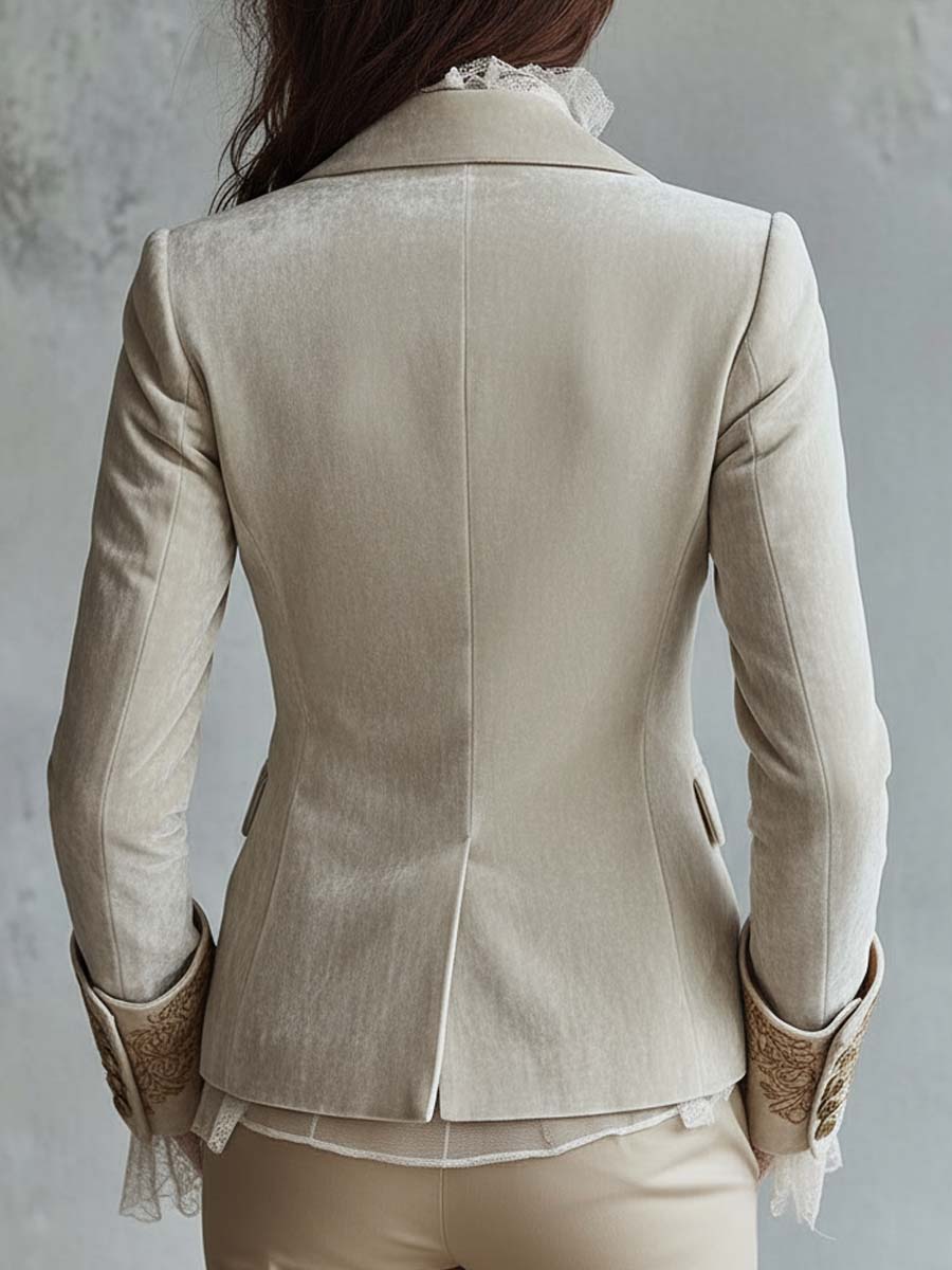 Constance | Blazer Sartoriale Ricamato Avorio