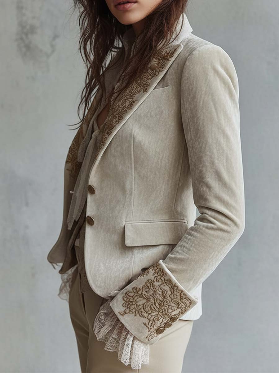 Constance | Blazer Sartoriale Ricamato Avorio
