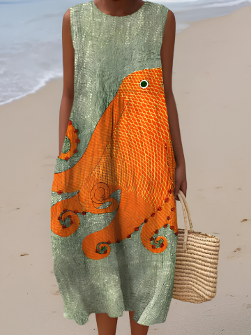 Tess™ Abito Midi Oceanic