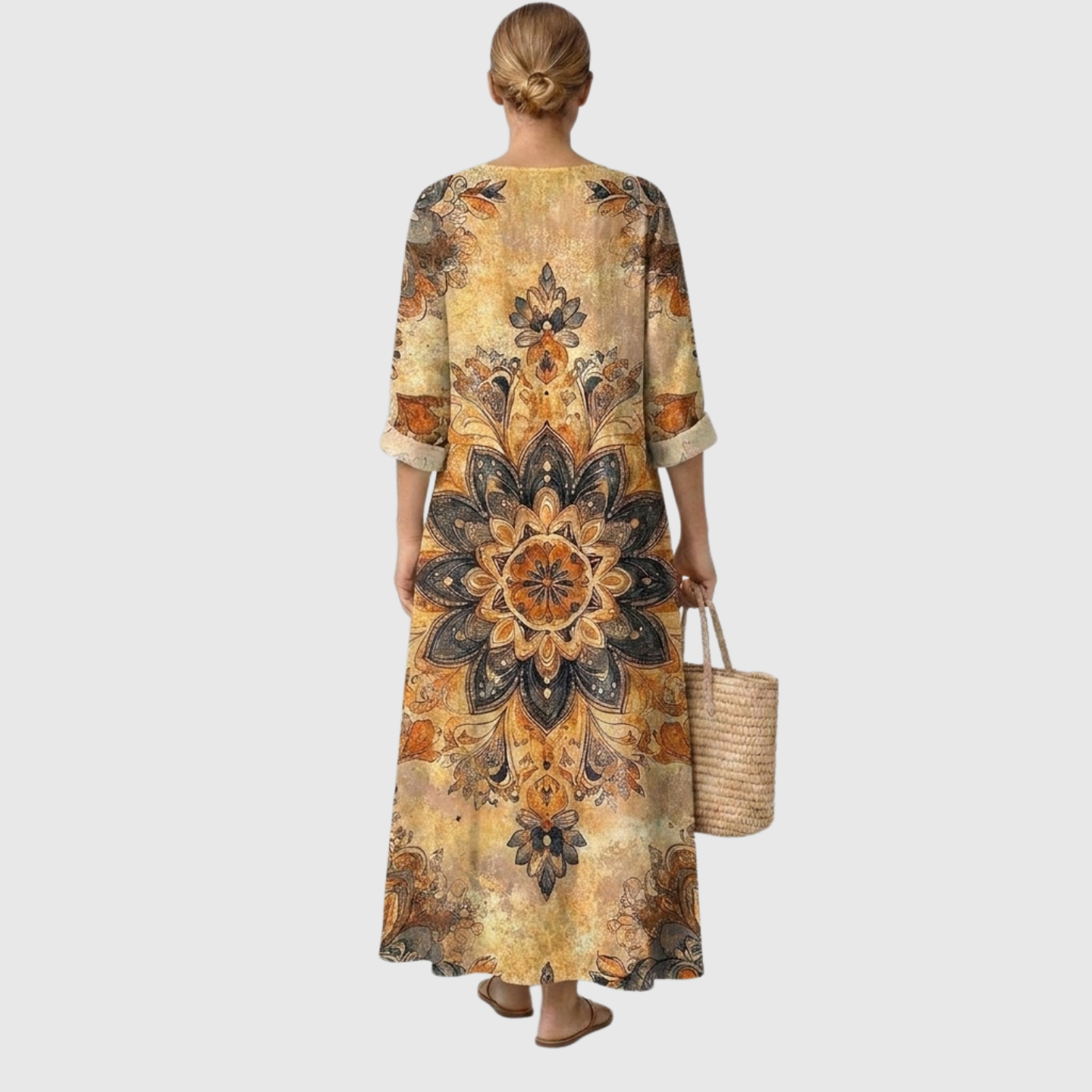 Abito Dora con stampa floreale ed eleganza naturale