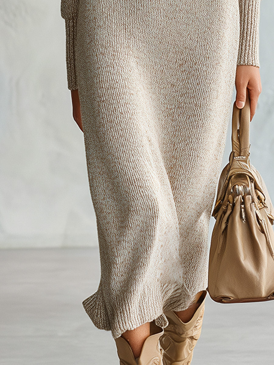 Floriana | Vestito Midi in Maglia con Bottoni