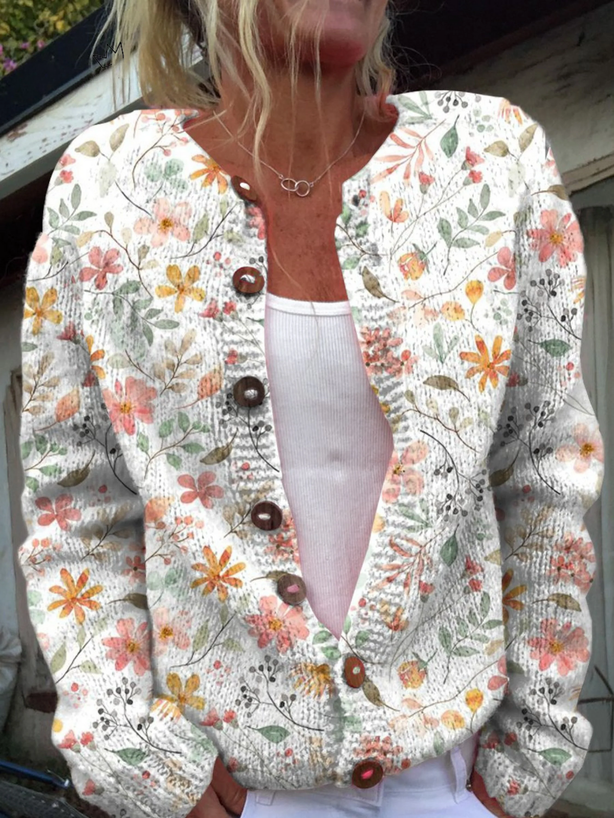 Greta | Cardigan Floreale