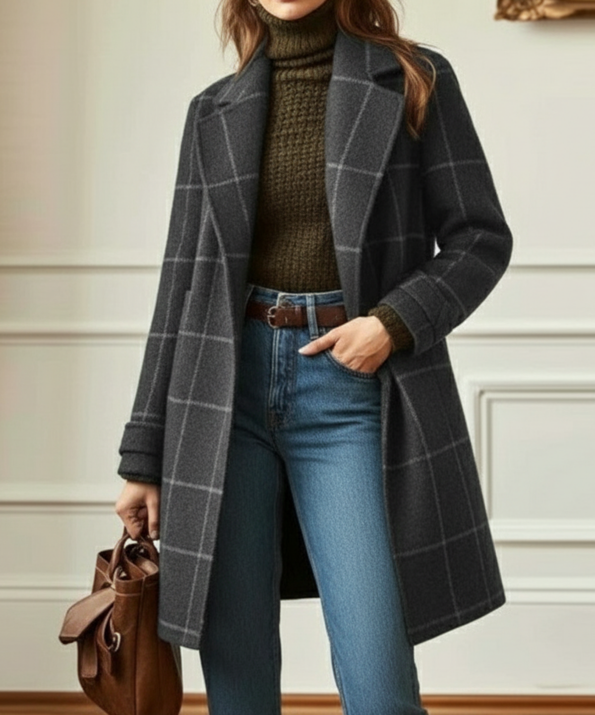 Oxford | Cappotto a Quadri Effetto Lana