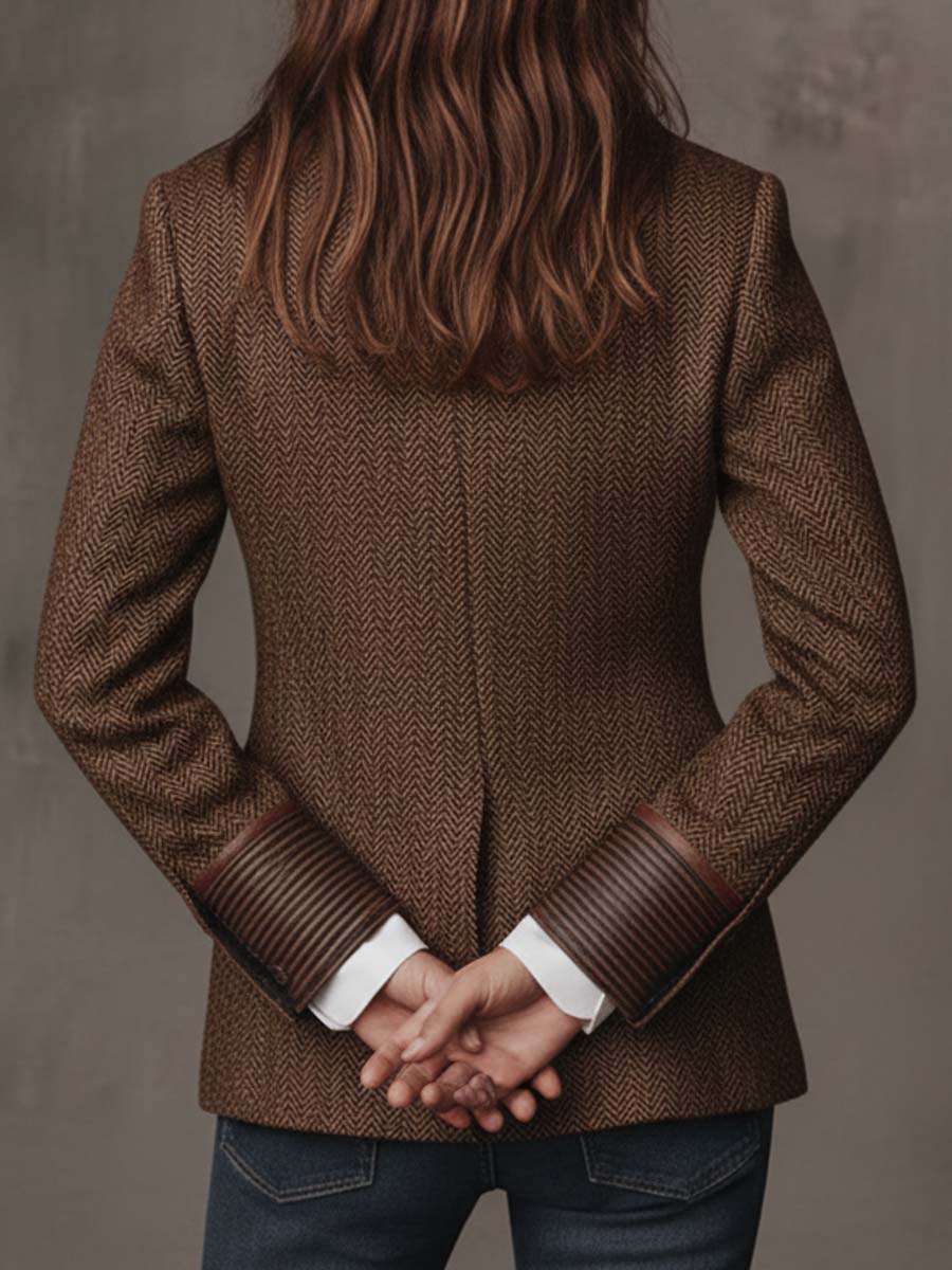 Gisèle | Blazer con Inserti Stampa Chevron