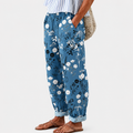 Pantaloni Relax Blu Floreali