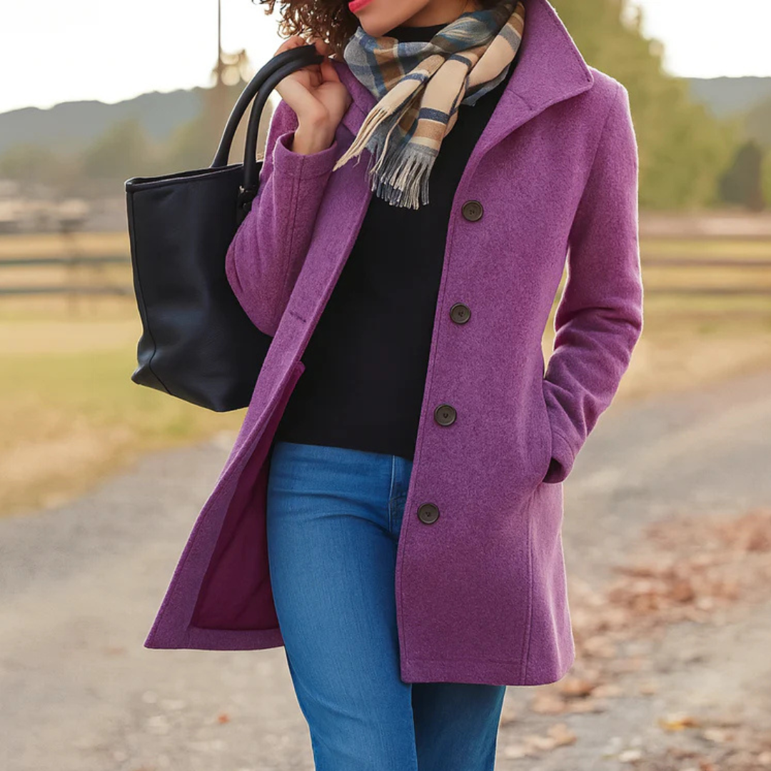 Serena | Cappotto Lungo Classico con Bottoni
