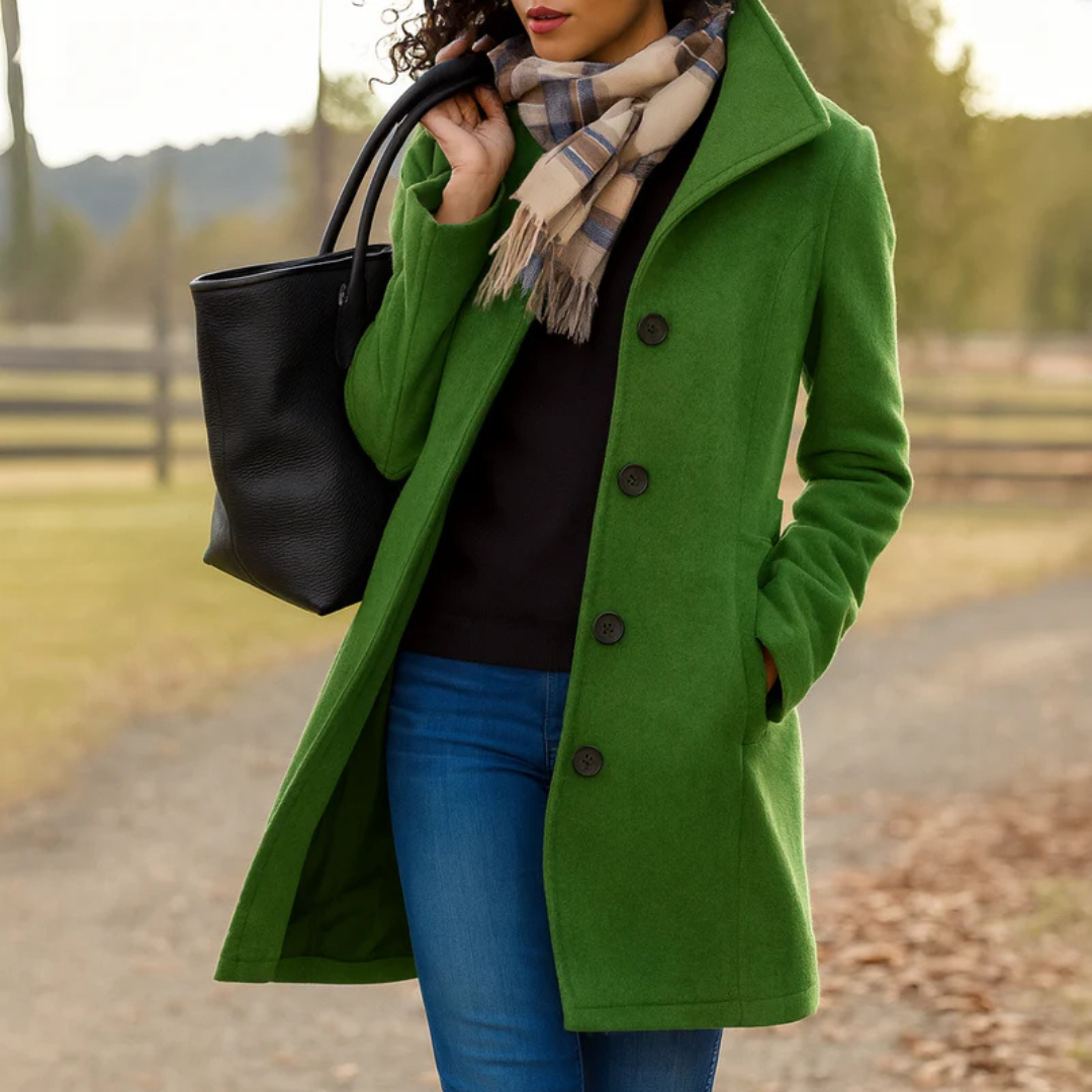 Serena | Cappotto Lungo Classico con Bottoni