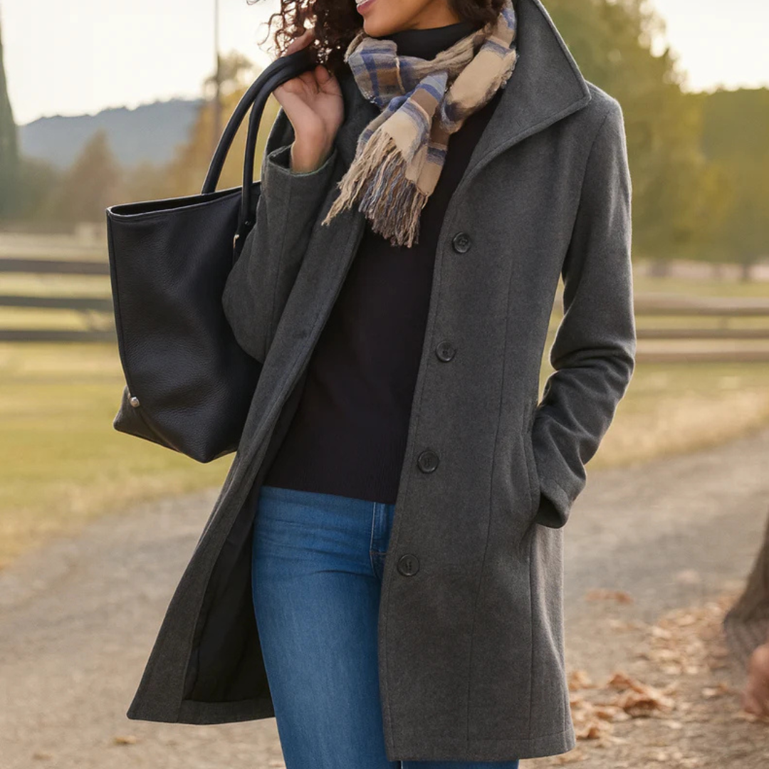 Serena | Cappotto Lungo Classico con Bottoni
