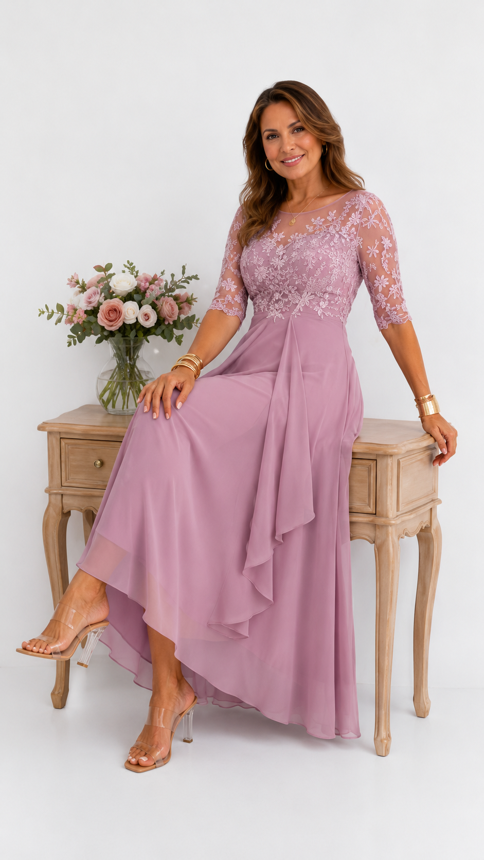 Rhonda | Elegante Abito in Pizzo