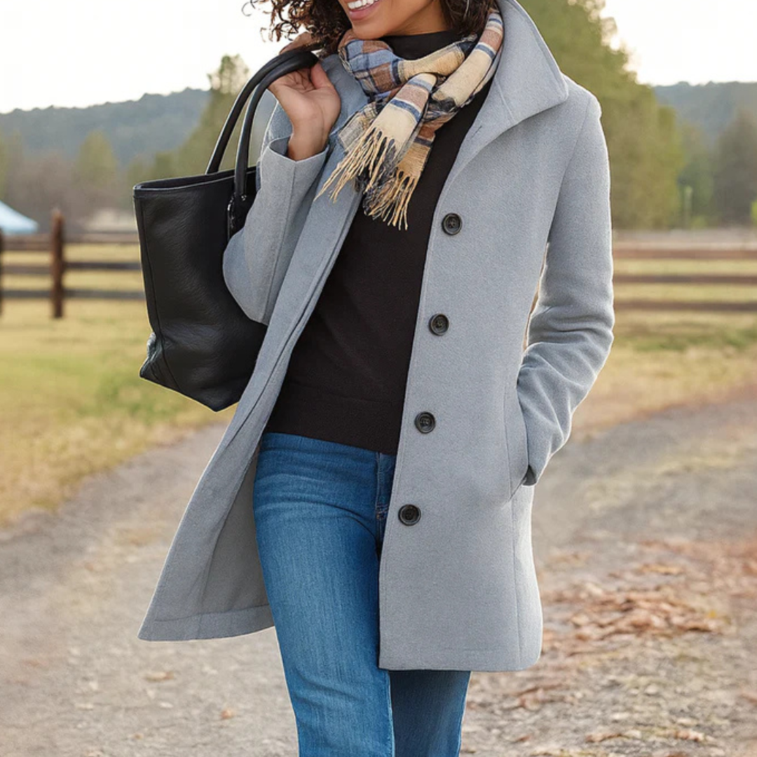 Serena | Cappotto Lungo Classico con Bottoni