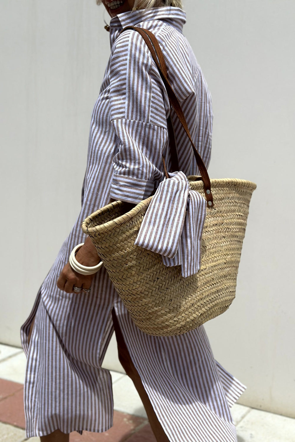 Sofia | Abito Camicia a Righe Senza Tempo con Comfort Elegante