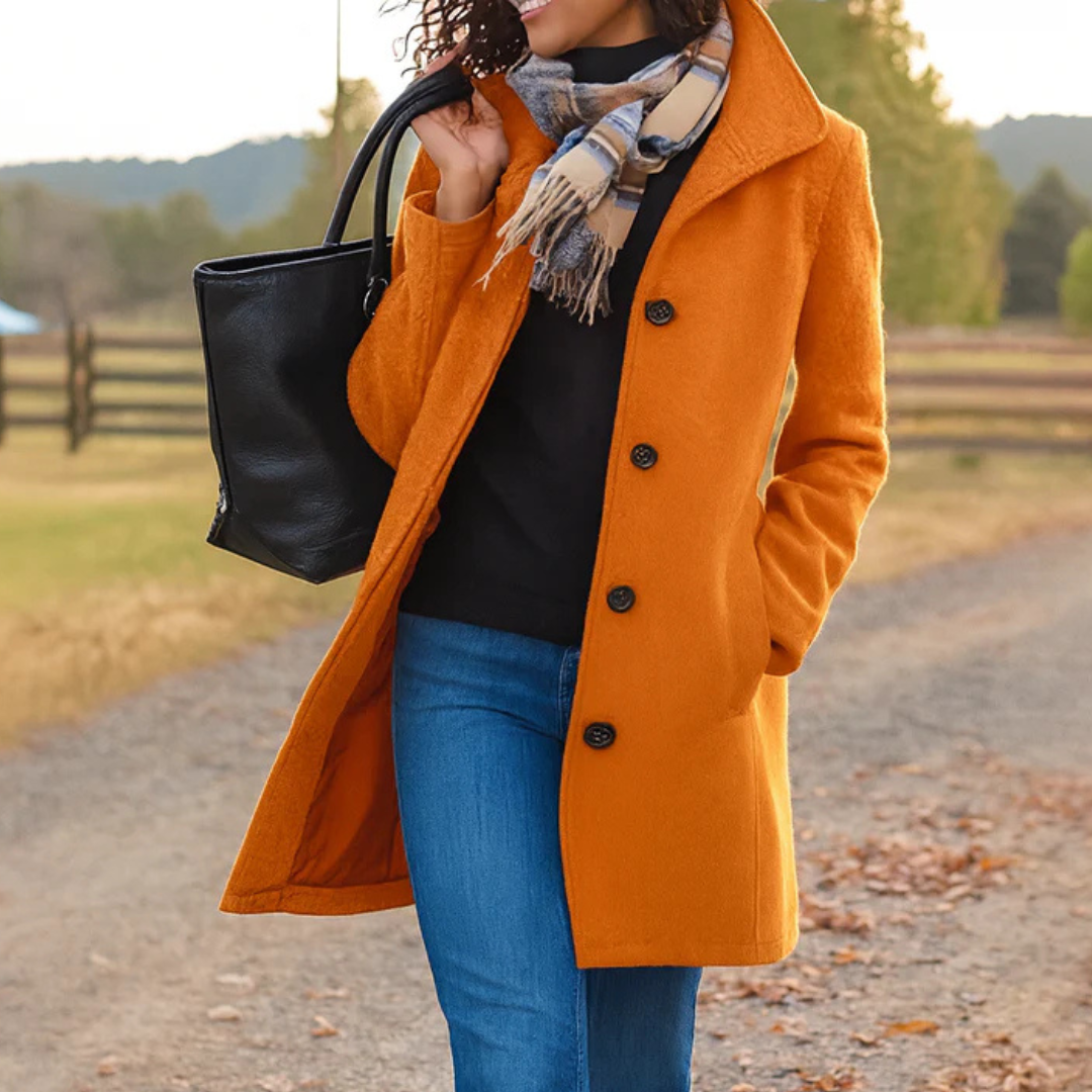 Serena | Cappotto Lungo Classico con Bottoni