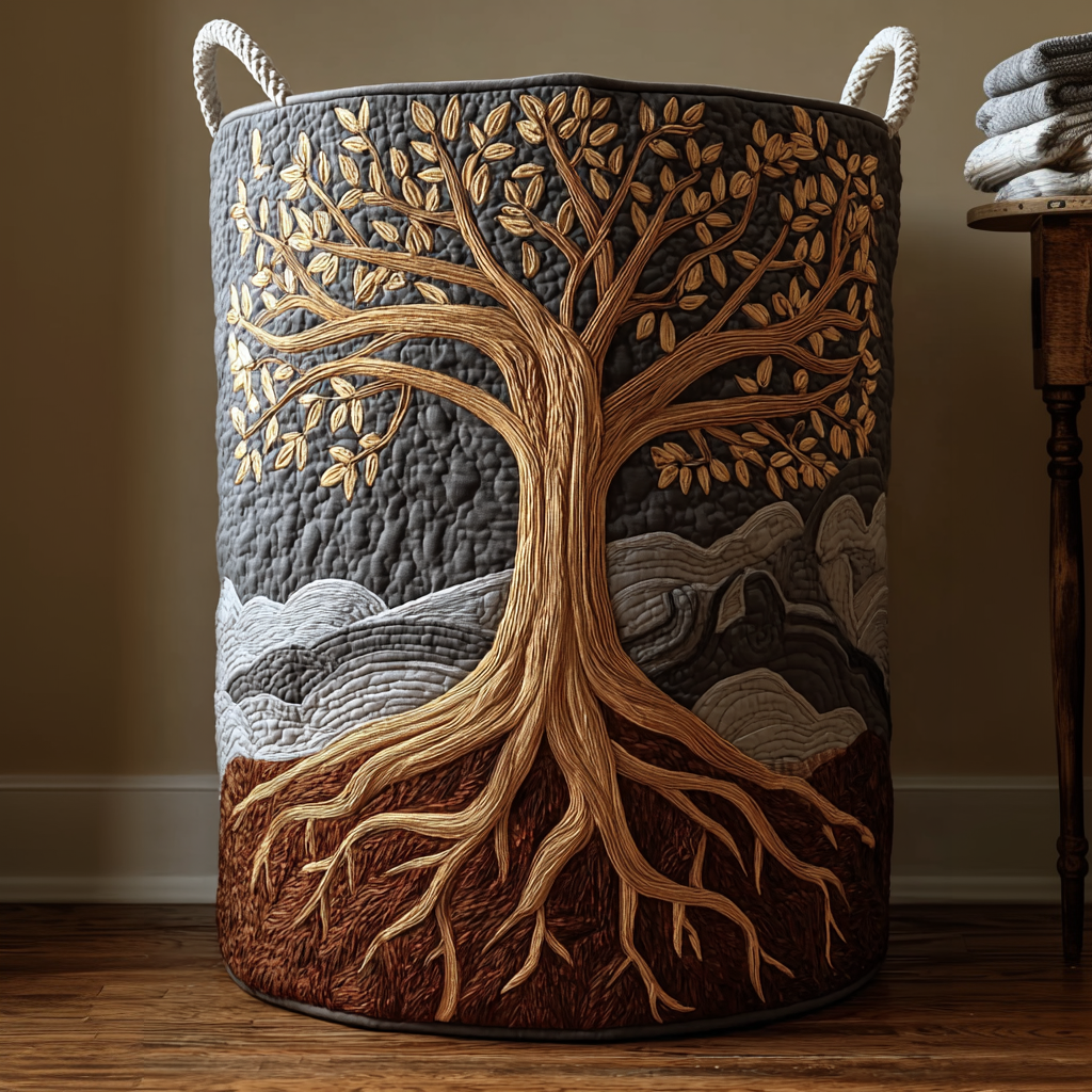 Albero Eterno | Cesto Portaoggetti Trapuntato