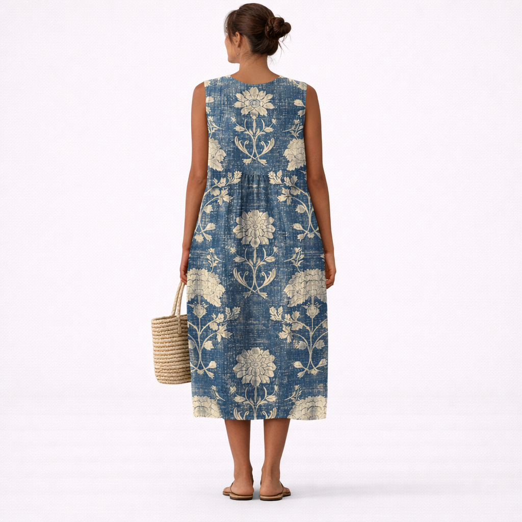Abito midi classica Aurora con stampa floreale