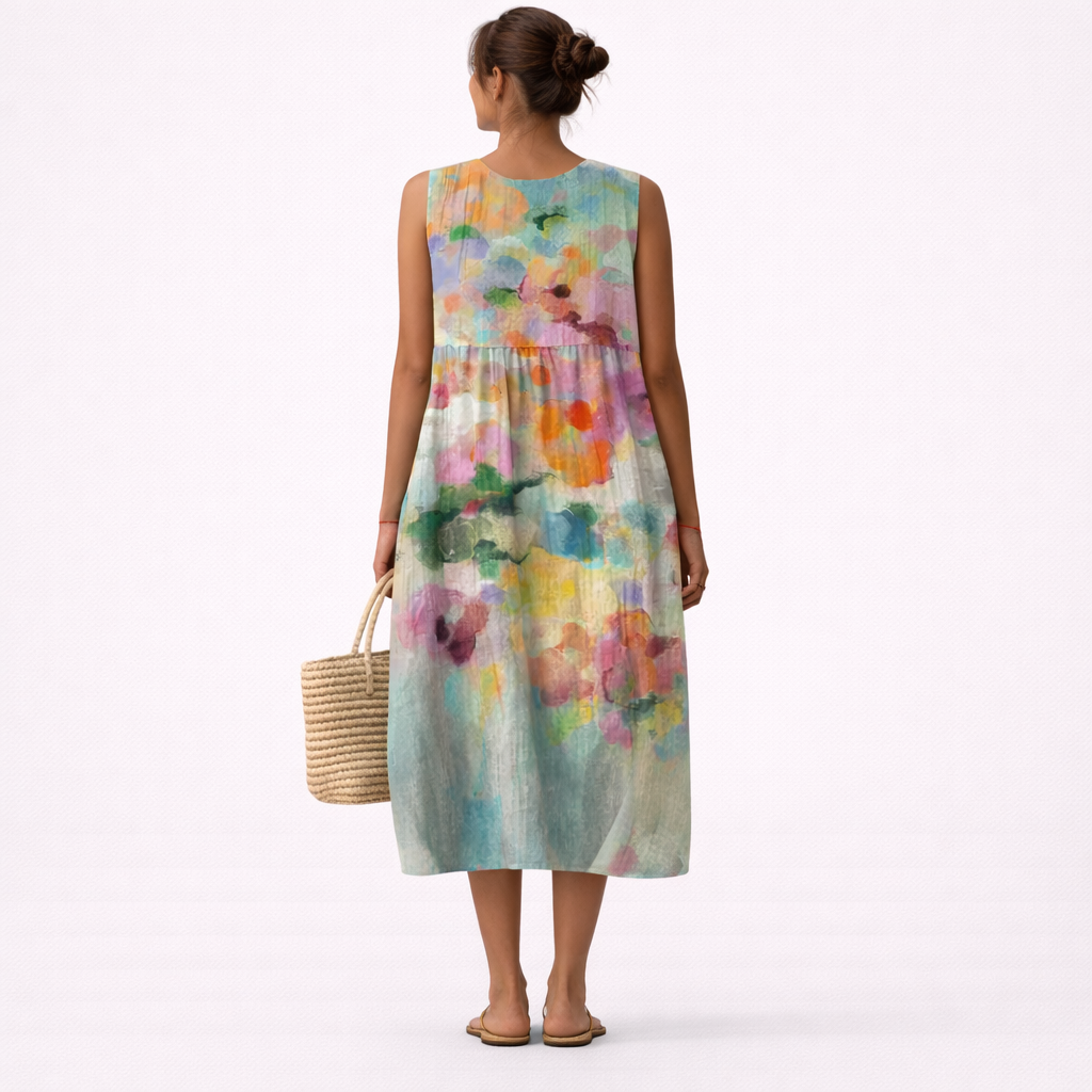 Abito midi multicolore elegante Carla