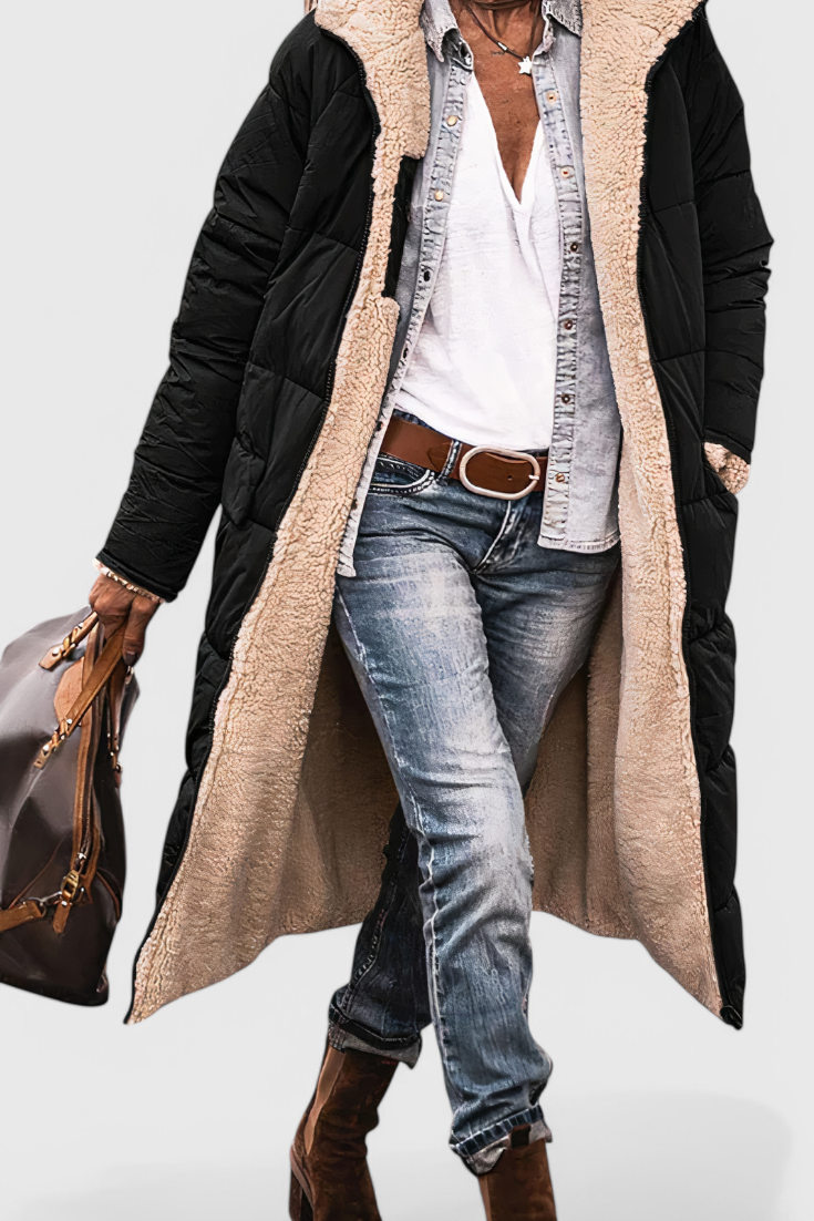 Meredith | Cappotto Longline Morbido con Cappuccio