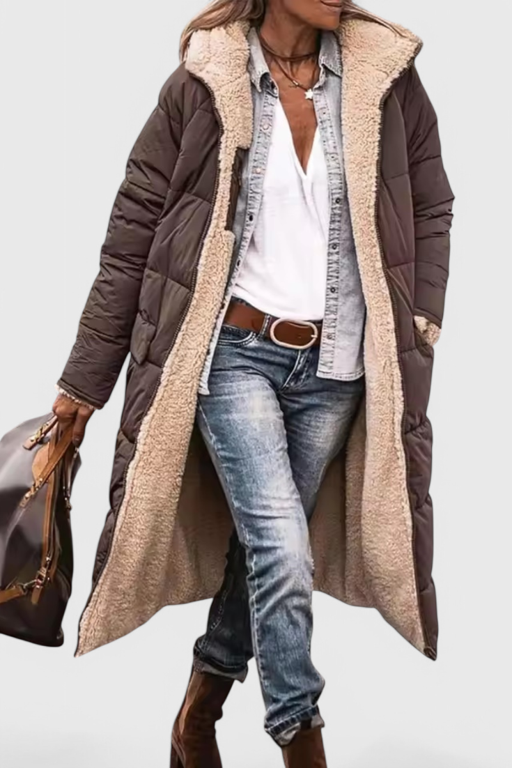 Meredith | Cappotto Longline Morbido con Cappuccio