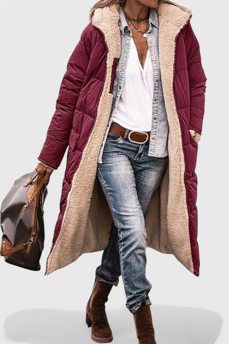 Meredith | Cappotto Longline Morbido con Cappuccio