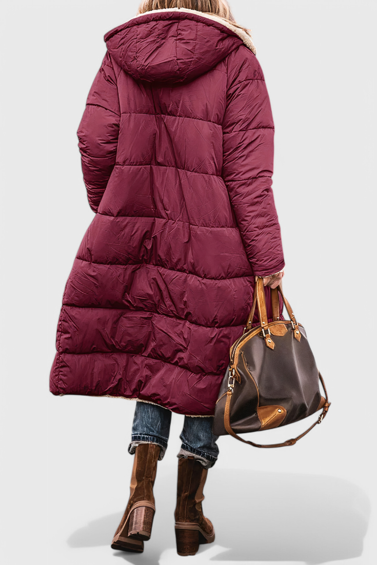 Meredith | Cappotto Longline Morbido con Cappuccio