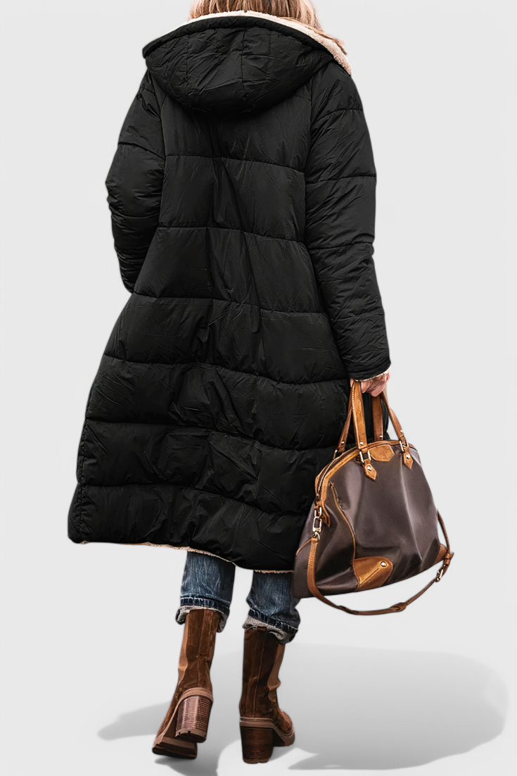Meredith | Cappotto Longline Morbido con Cappuccio