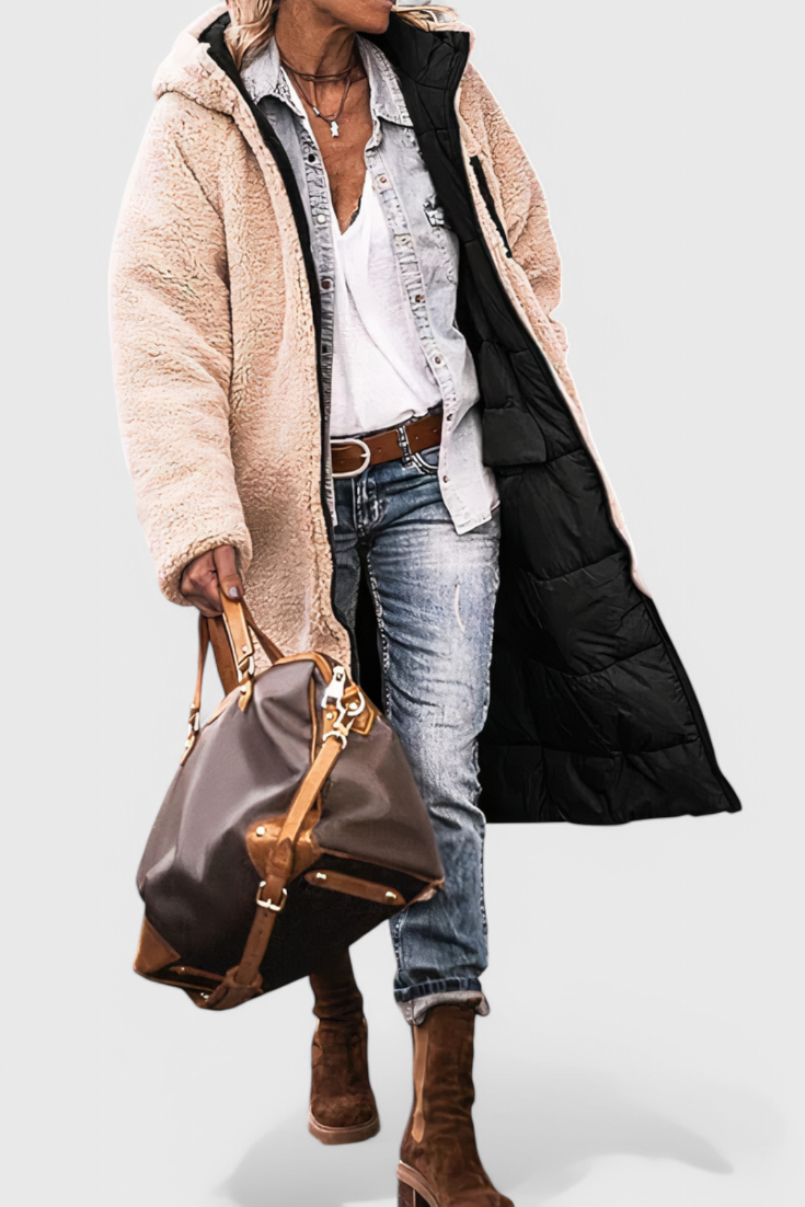 Meredith | Cappotto Longline Morbido con Cappuccio
