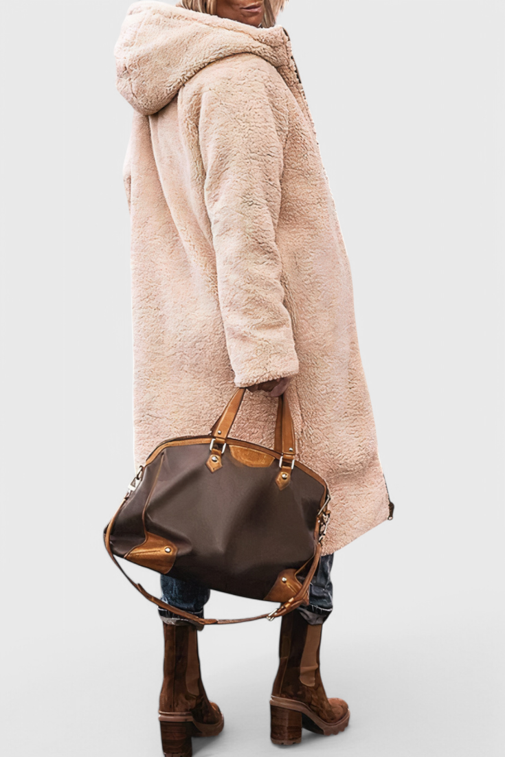 Meredith | Cappotto Longline Morbido con Cappuccio