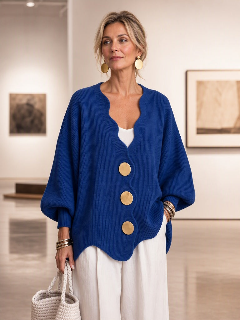 Elvira | Cardigan in Maglia con Bottoni e Scollo a V
