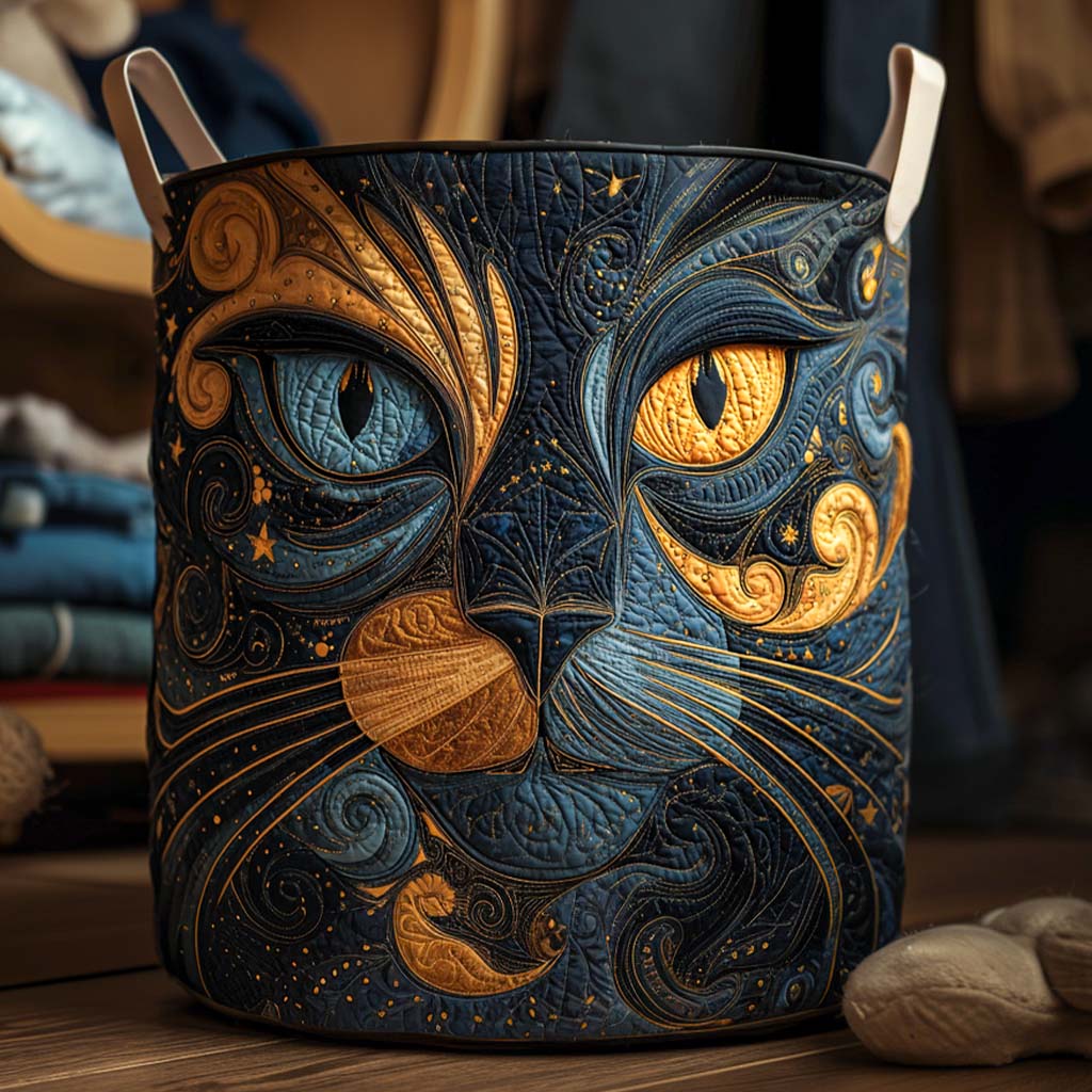 Gatto Misterioso | Cesto Portaoggetti Trapuntato