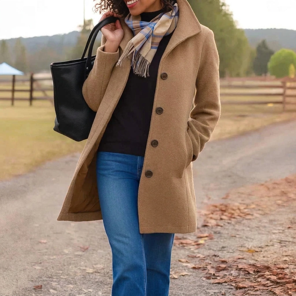 Serena | Cappotto Lungo Classico con Bottoni