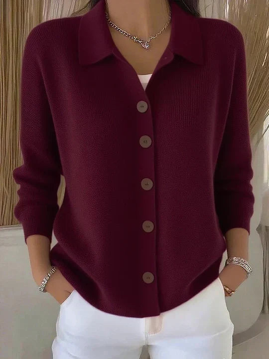 Josephine™ | Cardigan con colletto e bottoni sul davanti