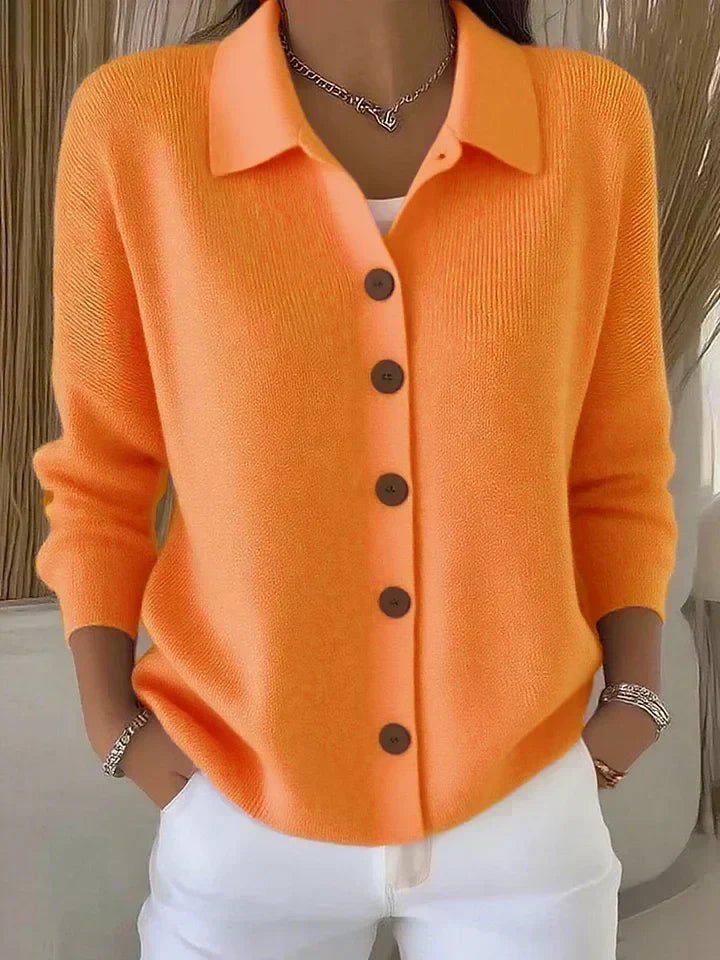 Josephine™ | Cardigan con colletto e bottoni sul davanti