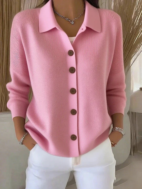 Josephine™ | Cardigan con colletto e bottoni frontali
