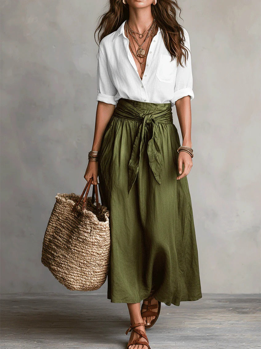 Camilla | Completo Midi con Fascia in Vita