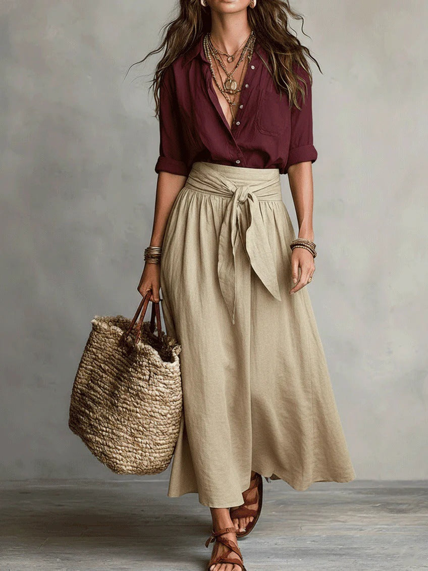 Camilla | Completo Midi con Fascia in Vita