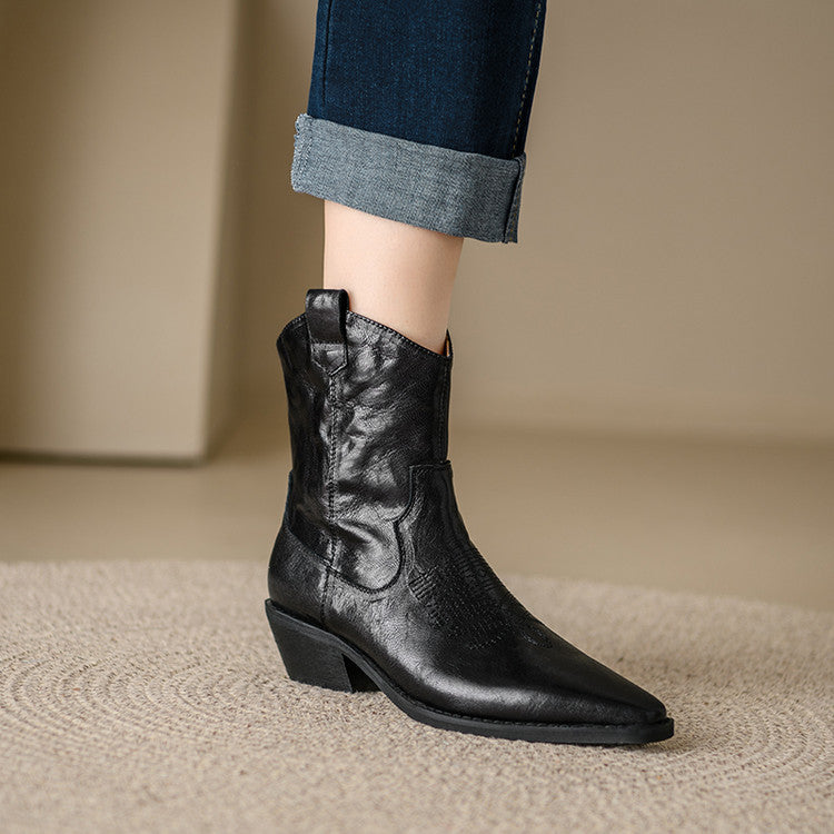 Greta | Stivali in Vera Pelle Stile Western