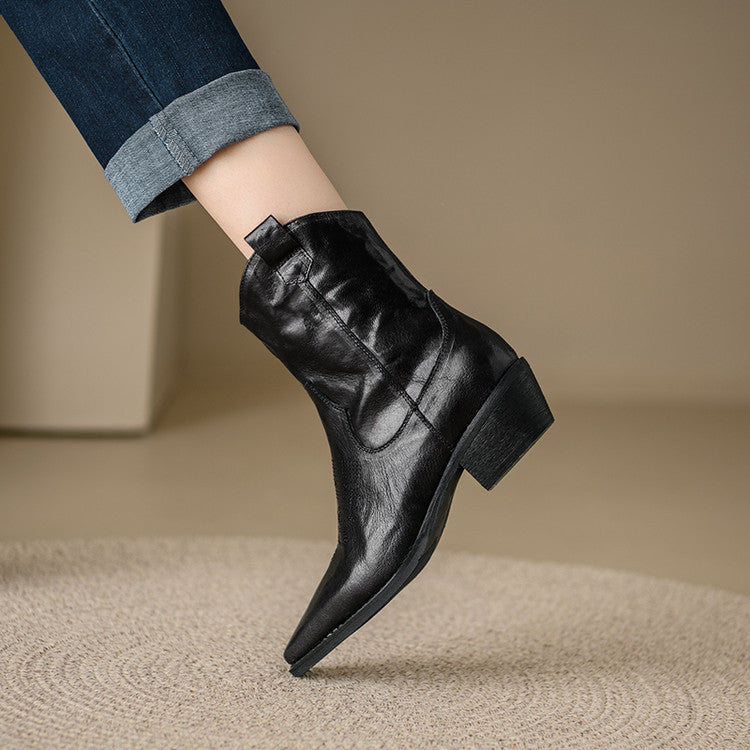 Greta | Stivali in Vera Pelle Stile Western