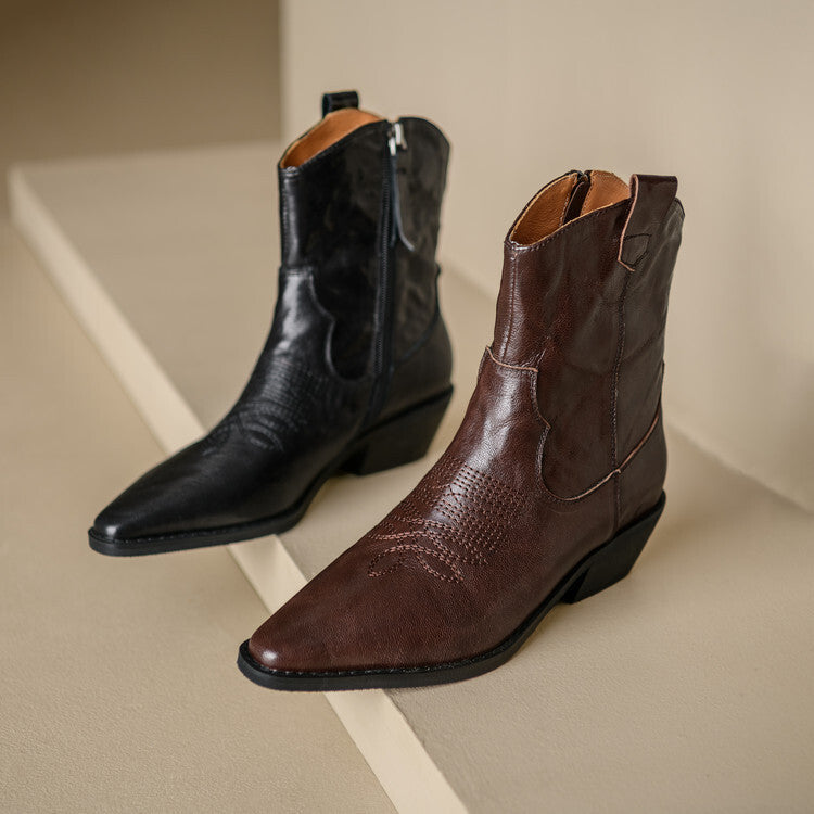 Greta | Stivali in Vera Pelle Stile Western