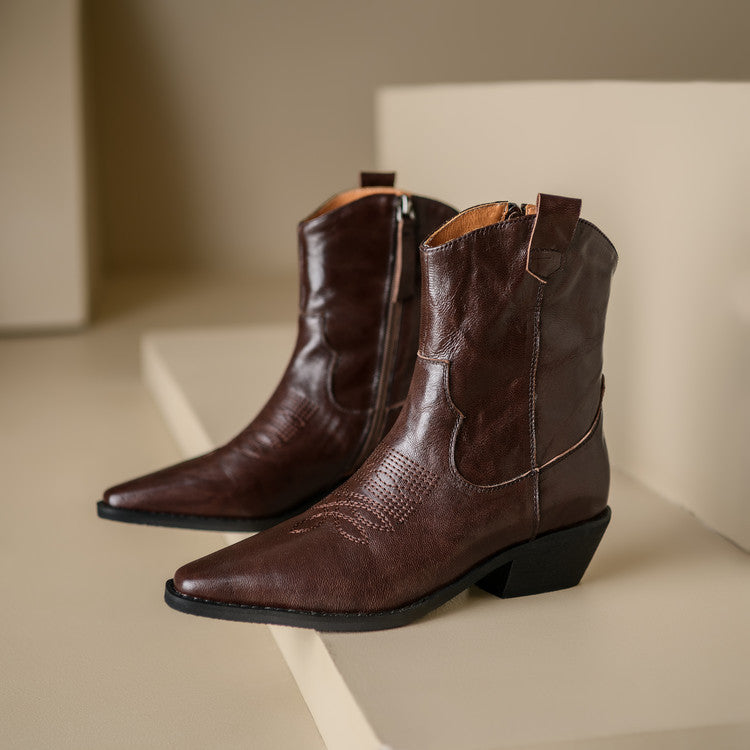 Greta | Stivali in Vera Pelle Stile Western