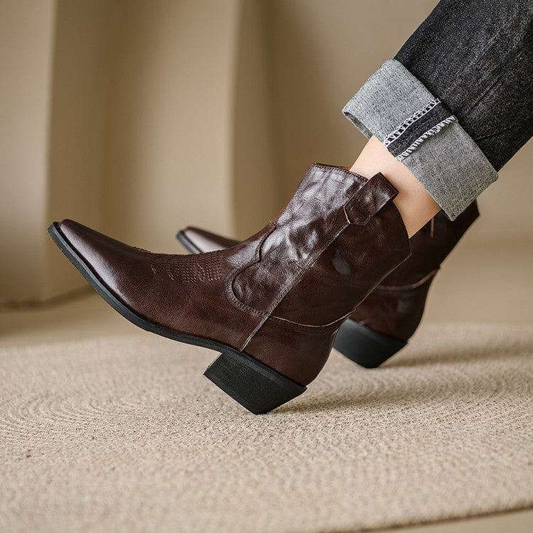 Greta | Stivali in Vera Pelle Stile Western