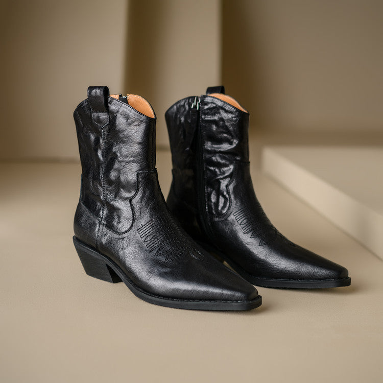 Greta | Stivali in Vera Pelle Stile Western