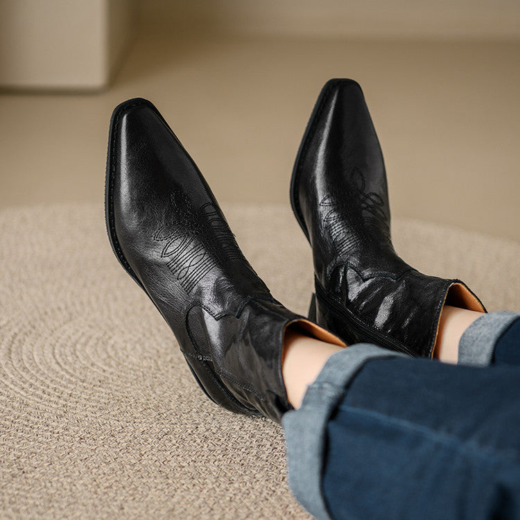 Greta | Stivali in Vera Pelle Stile Western