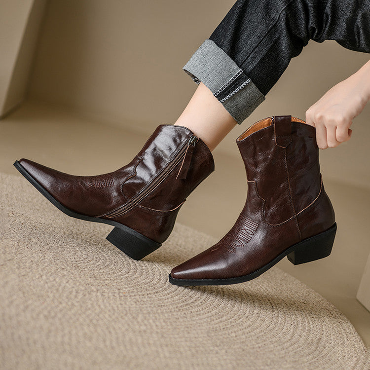 Greta | Stivali in Vera Pelle Stile Western