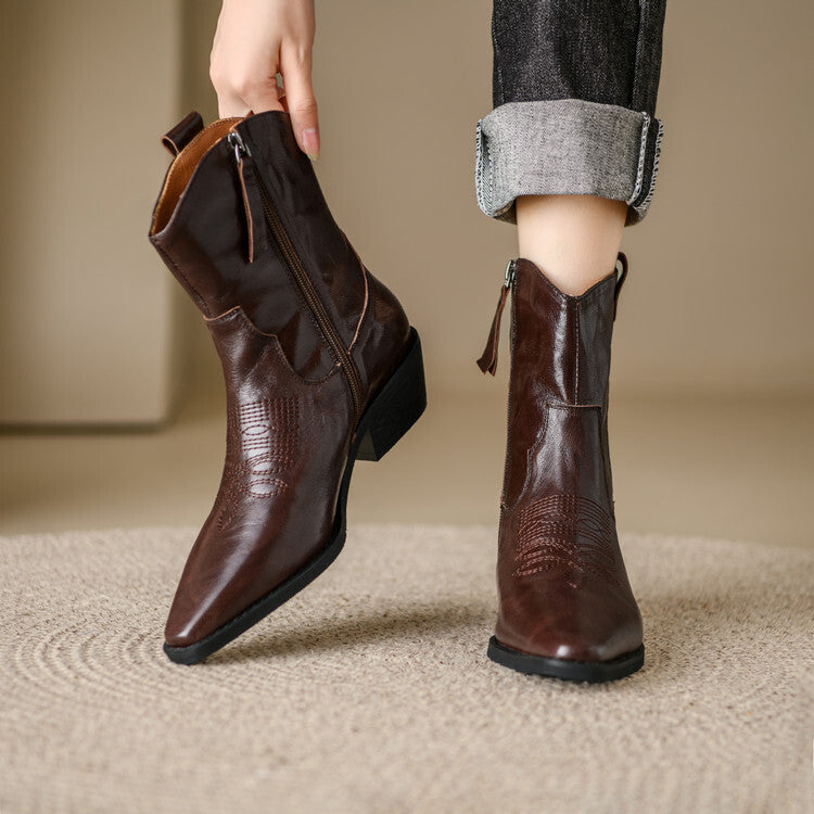 Greta | Stivali in Vera Pelle Stile Western