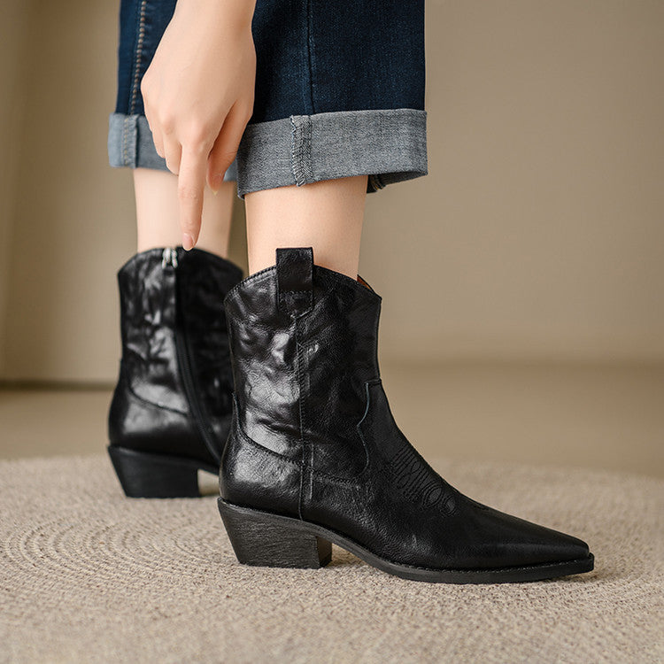 Greta | Stivali in Vera Pelle Stile Western