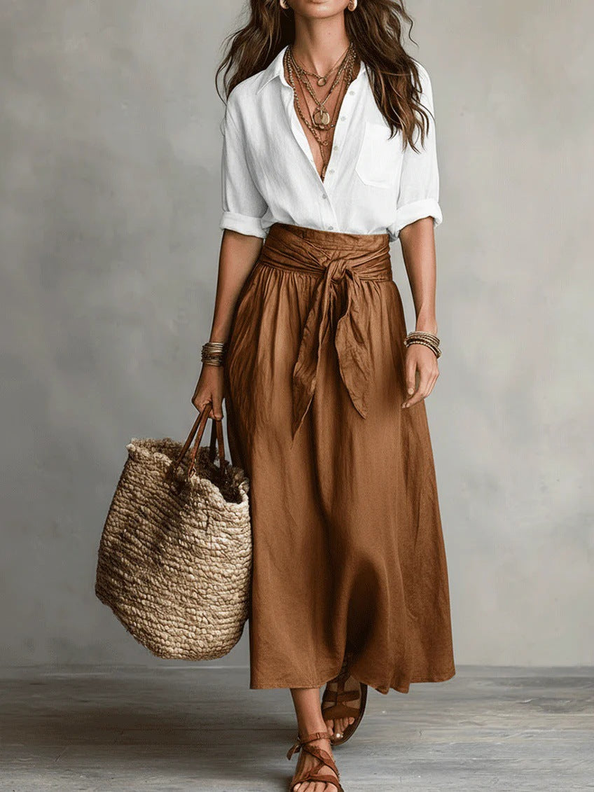 Camilla | Completo Midi con Fascia in Vita