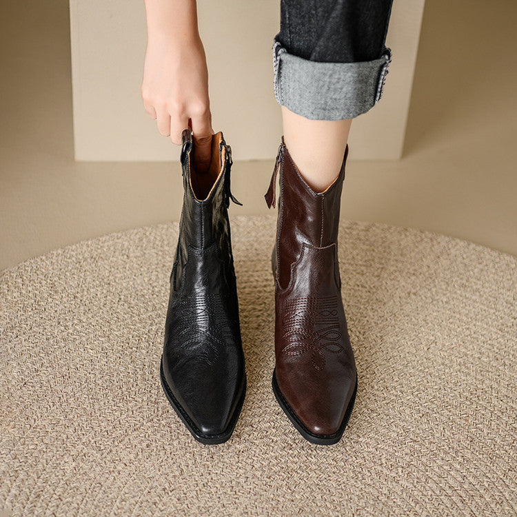 Greta | Stivali in Vera Pelle Stile Western