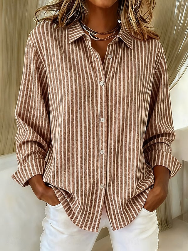 Jacqueline™ | Camicia a Righe Bottone