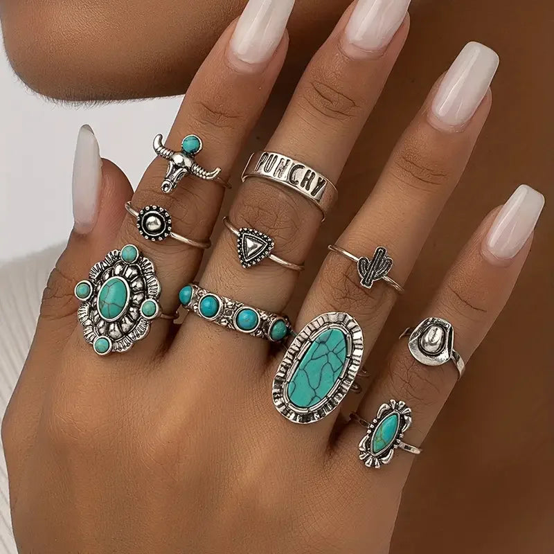 Dakota | Set di Anelli Western da 10 Pezzi