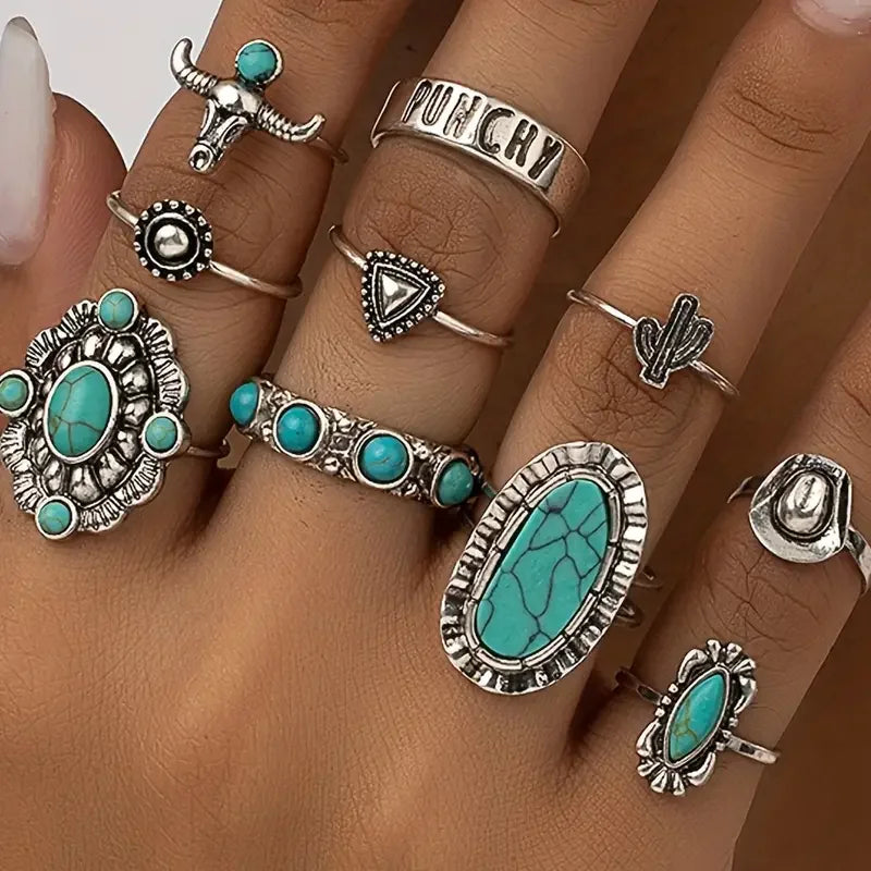 Dakota | Set di Anelli Western da 10 Pezzi
